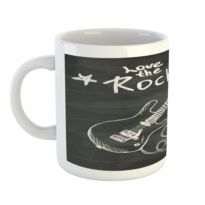 Love Rock Music Sketch Mug