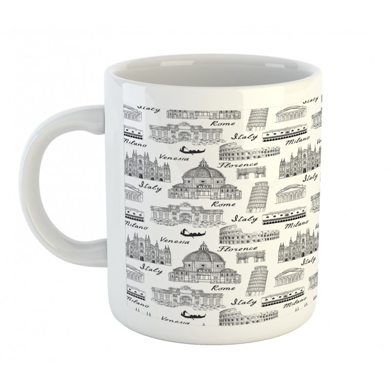 Monochrome Sketch Italy Mug