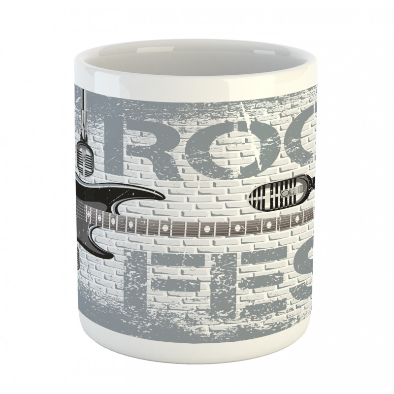 Guitar on Brick Wall Mug