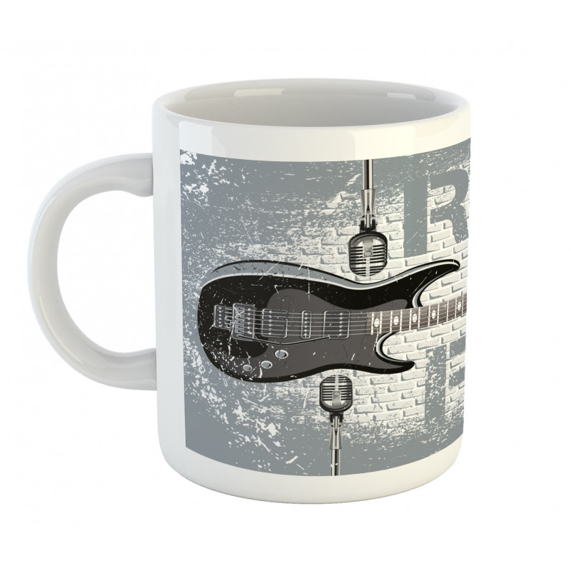 Guitar on Brick Wall Mug