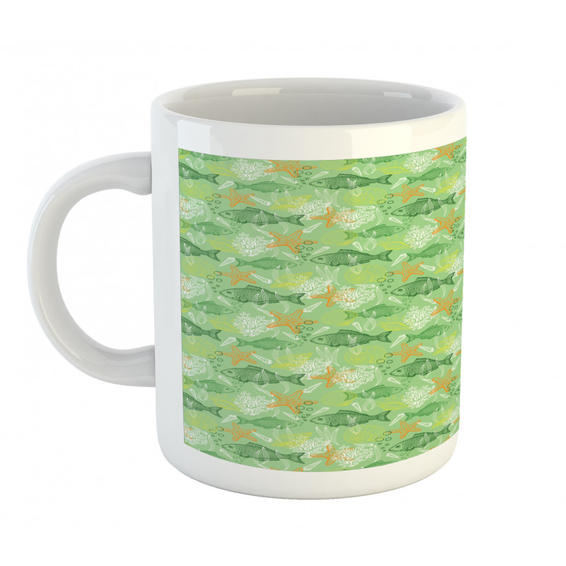 Bass Starfish Seashell Mug