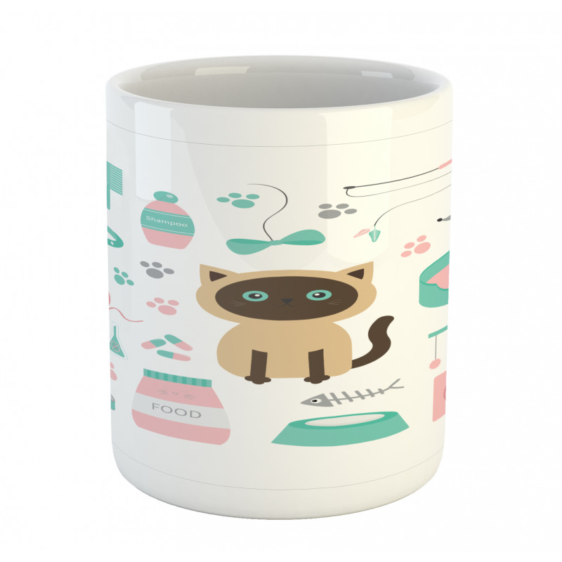 Cartoon Domestic Siamese Mug