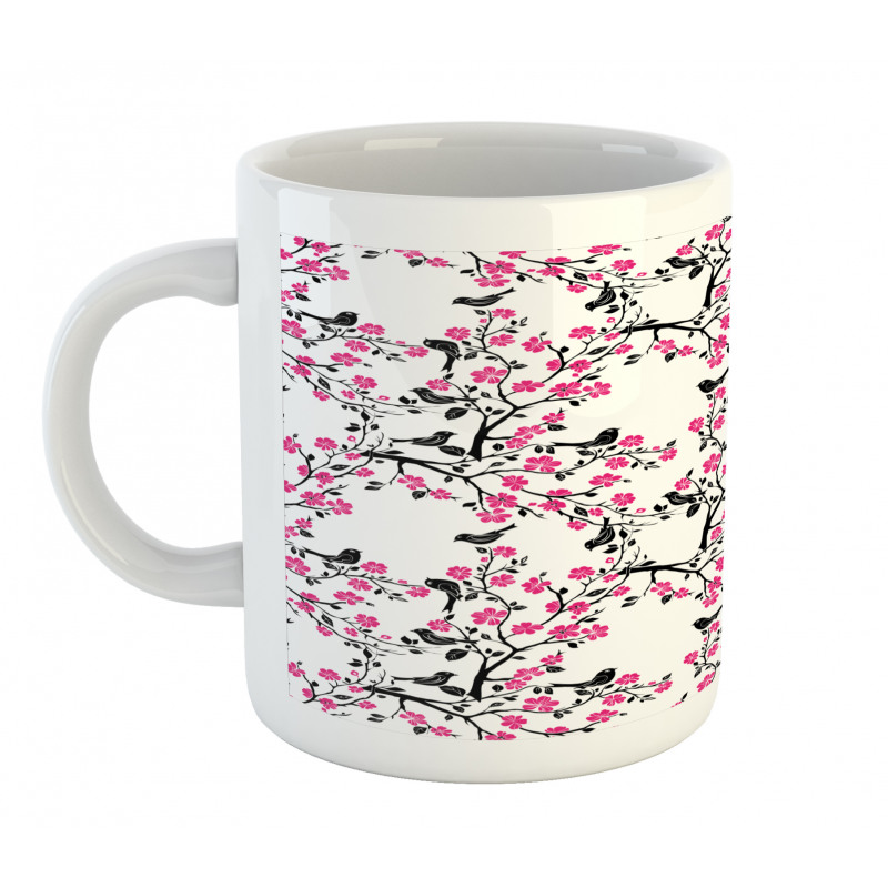 Sakura Tree Bird Mug