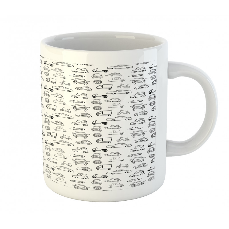 Transportation Sketch Art Mug