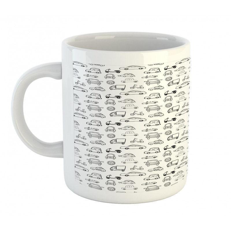 Transportation Sketch Art Mug