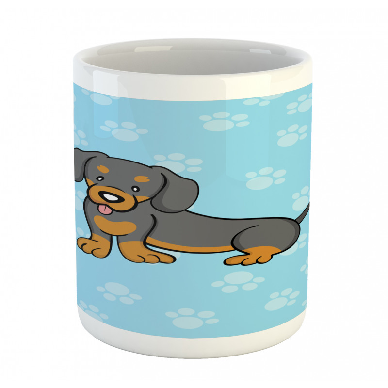 Happy Puppy Cartoon Mug