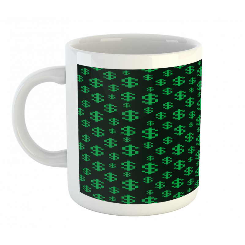 Pixel Art Dollar Pattern Mug