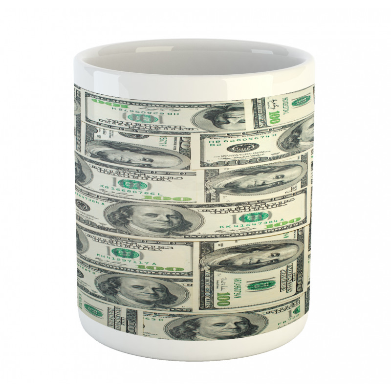 Bills with Ben Franklin Mug