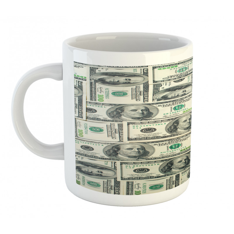 Bills with Ben Franklin Mug