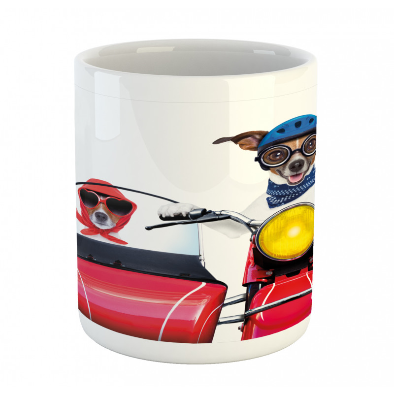 Funny Canine on Bike Mug