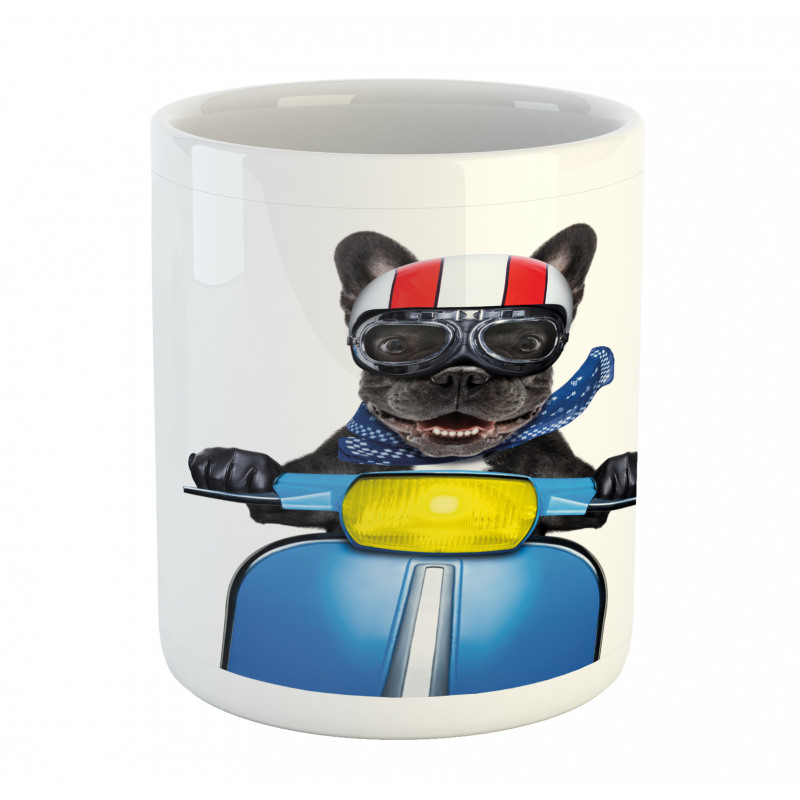 Bulldog on a Scooter Mug