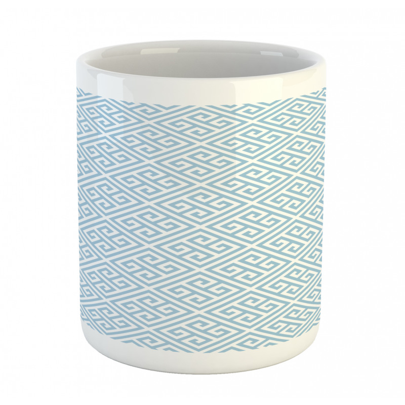 Pale Blue Maze Tile Mug