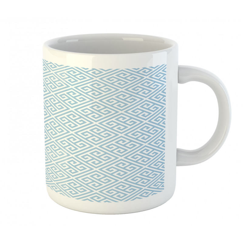 Pale Blue Maze Tile Mug