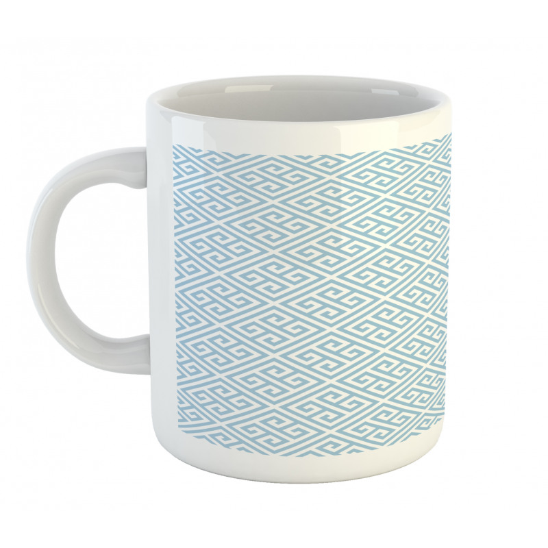 Pale Blue Maze Tile Mug