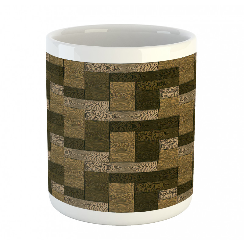 Wooden Parquet Motif Mug