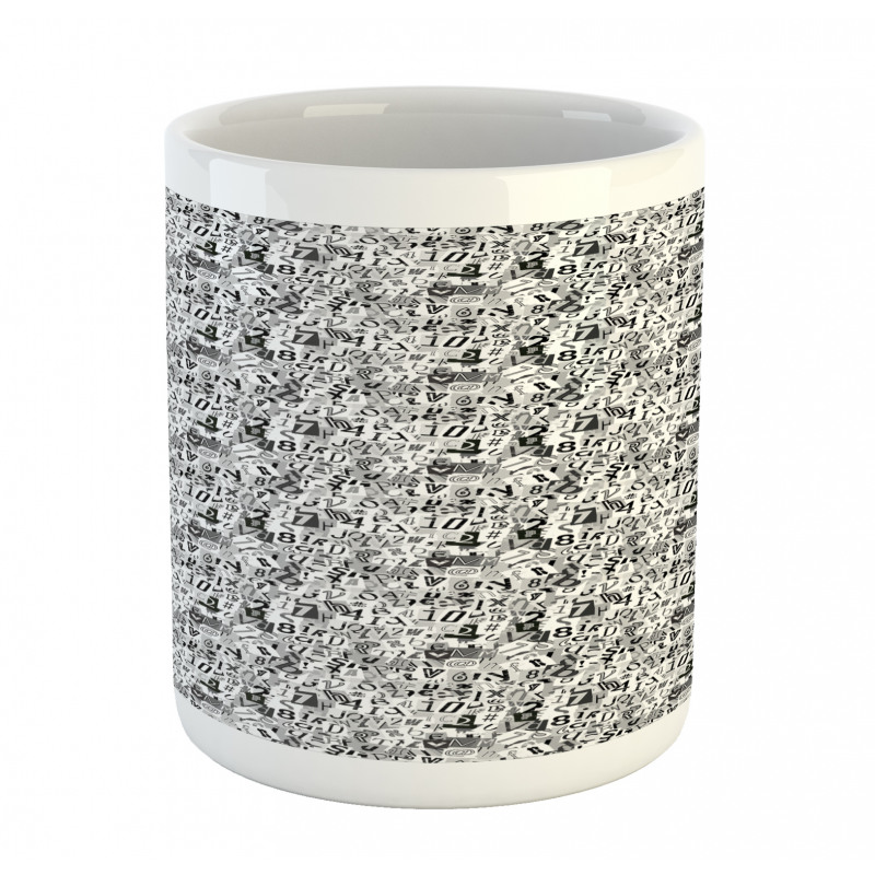 Collage Style Alphabet Mug