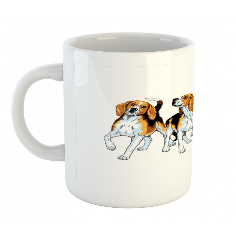 4 Beagle Hounds Play Mug