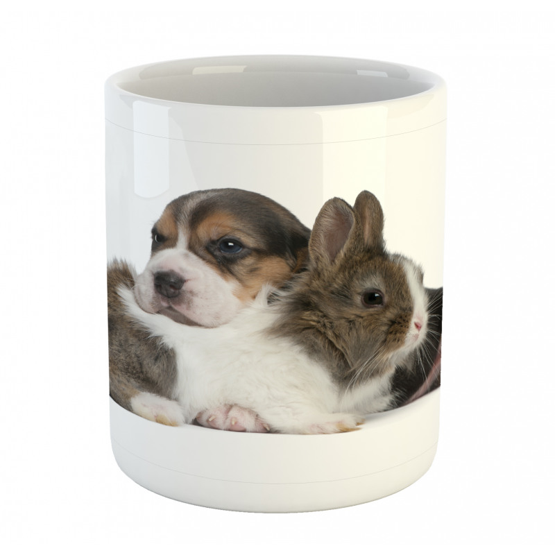 Rabbit Puppy Pet Friends Mug