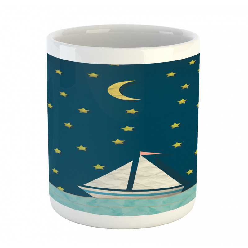 Sailing Boat Night Sky Mug