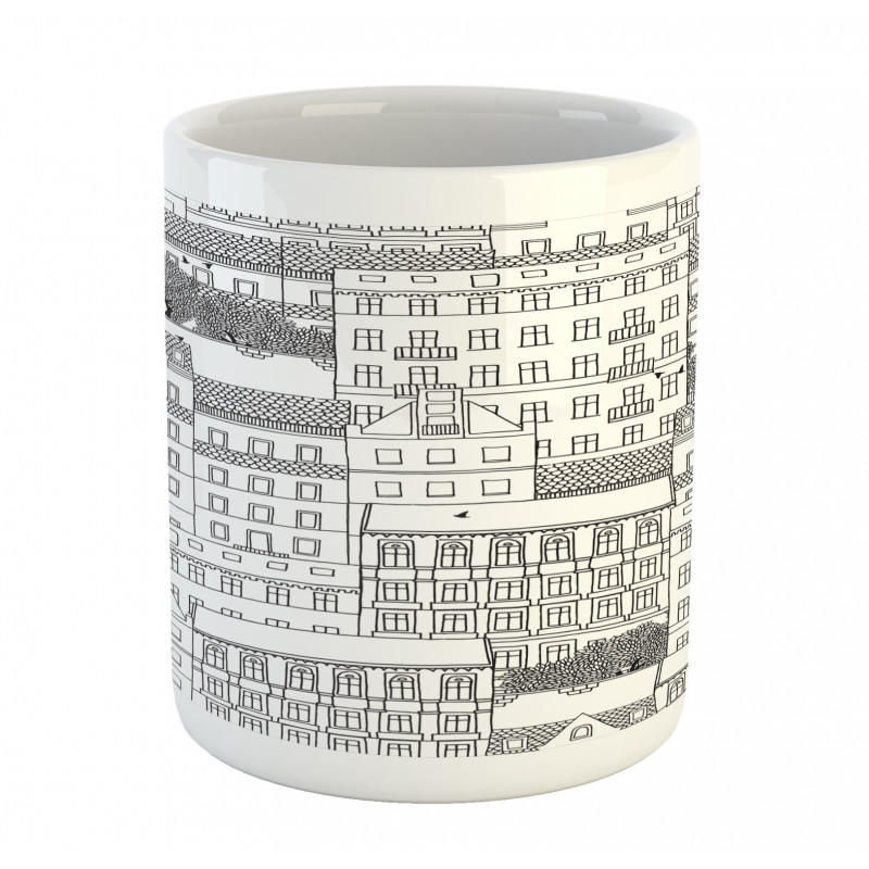 Hand Drawn Houses Town Mug