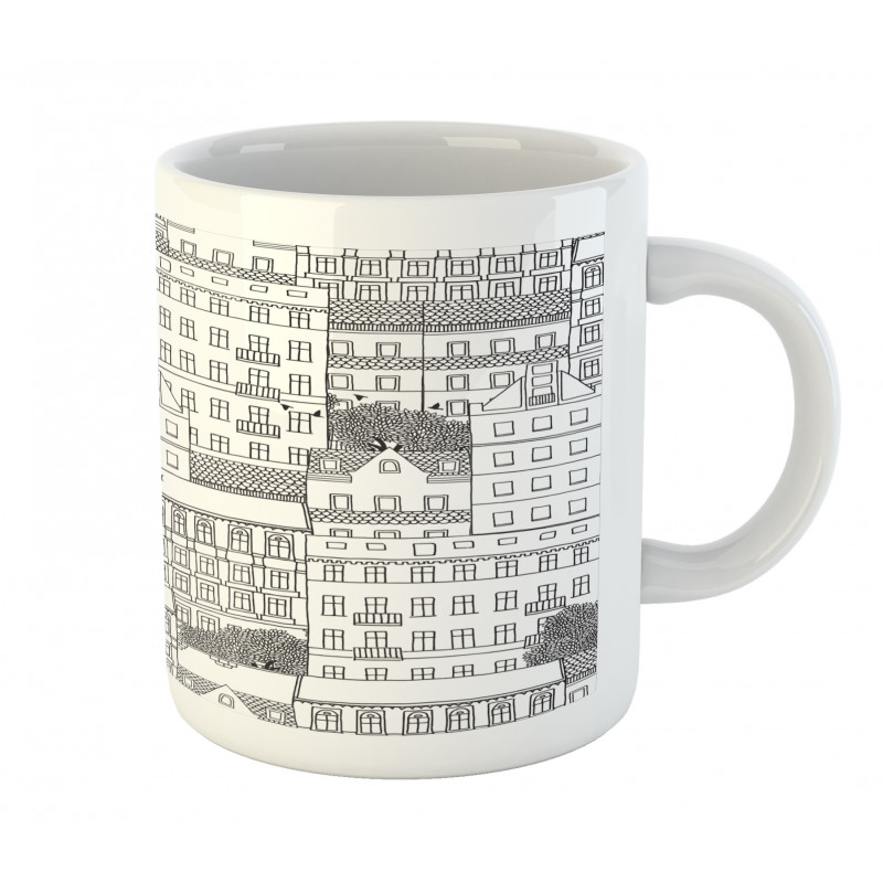 Hand Drawn Houses Town Mug