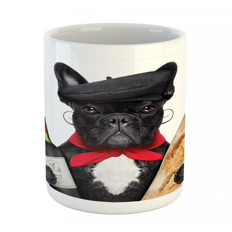 French Dog Red Wine Mug