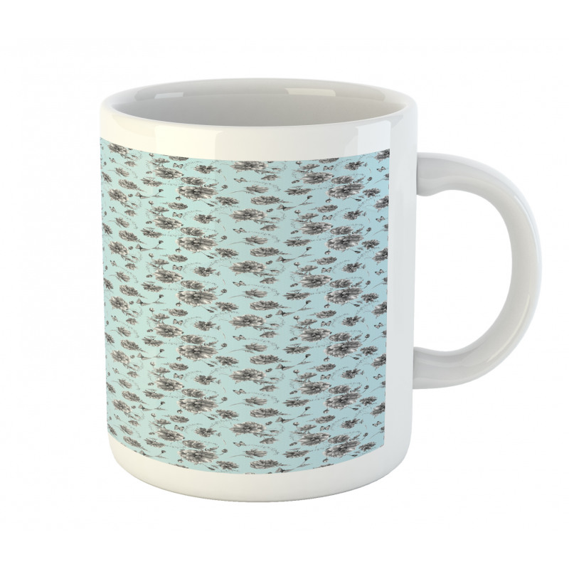 Monochrome WildFlowers Mug