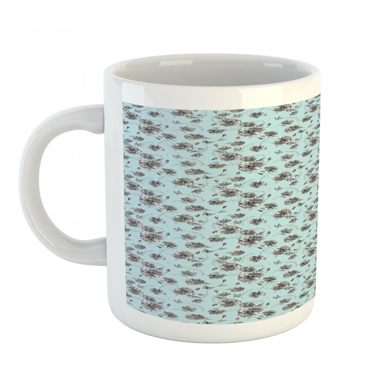 Monochrome WildFlowers Mug