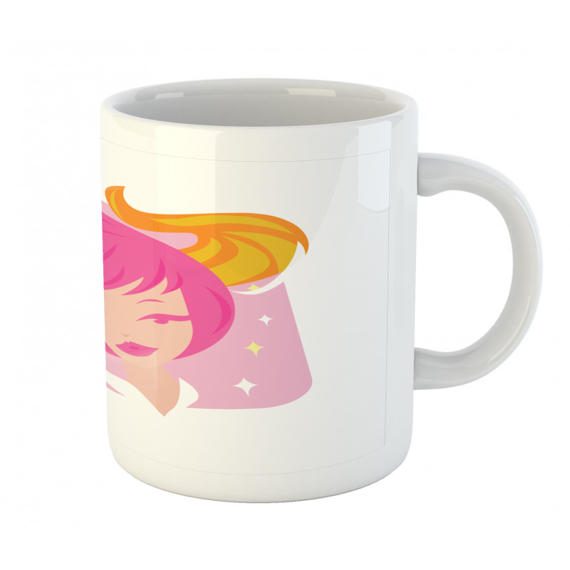 Pink Haired Woman Mug