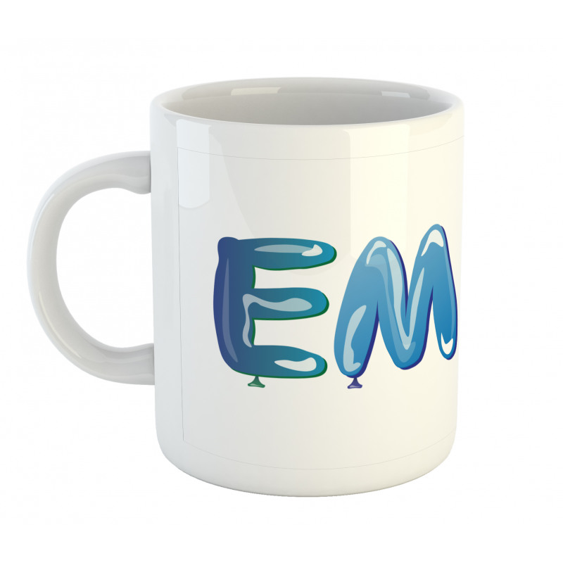 Feminine Balloon Name Mug