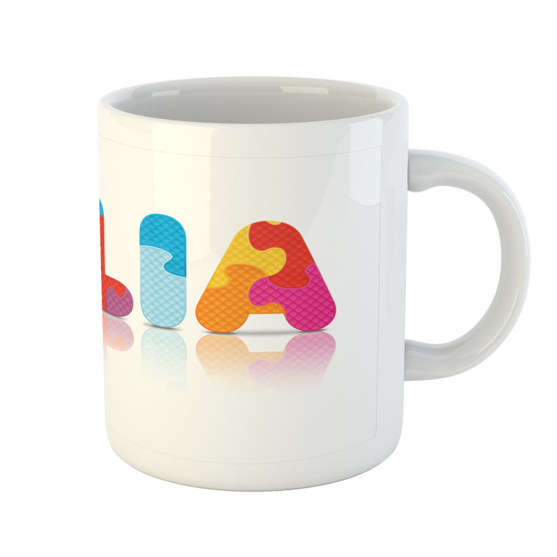 Puzzle Style Letters Mug