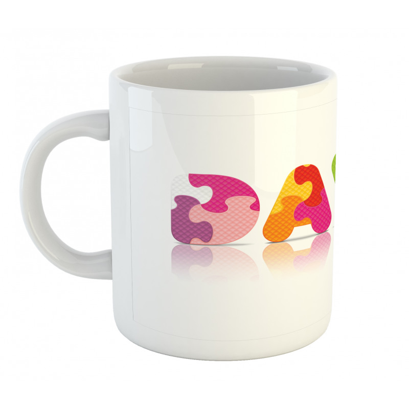 Colorful Puzzle Style Letters Mug