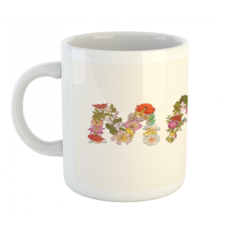 Blooming Flower Letters Mug