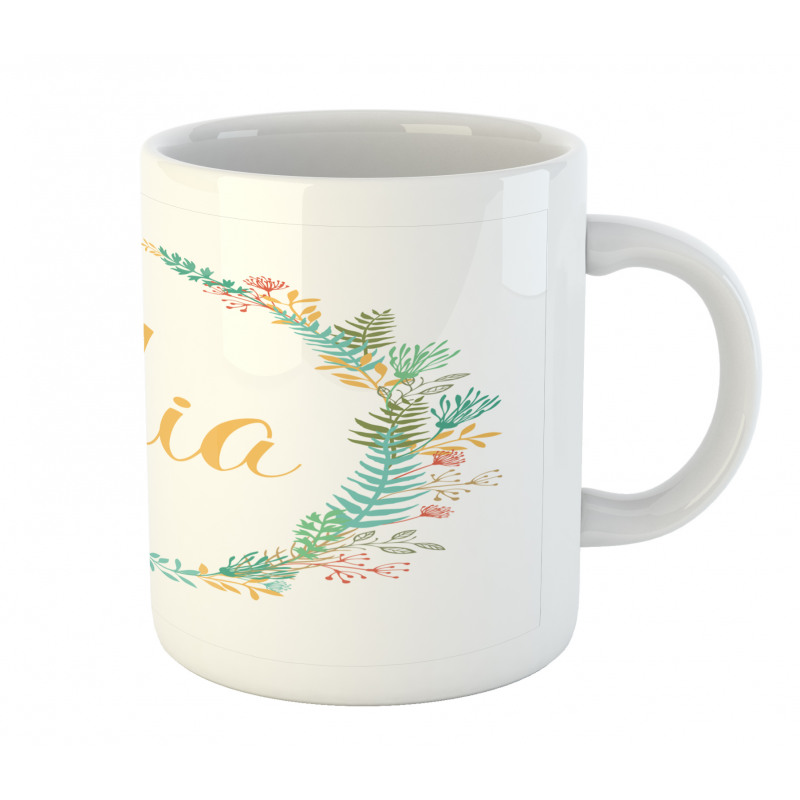 Frame of Flowers Ferns Mug