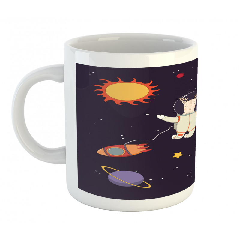 Astronaut Deer in Space Mug