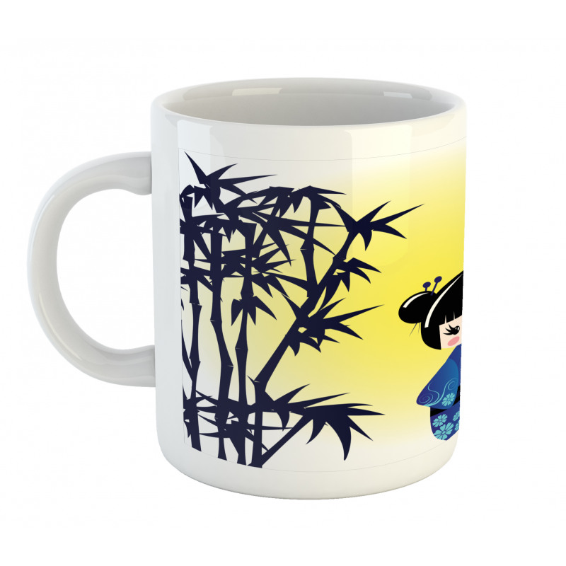 Kokeshi Doll Bamboo Tree Mug