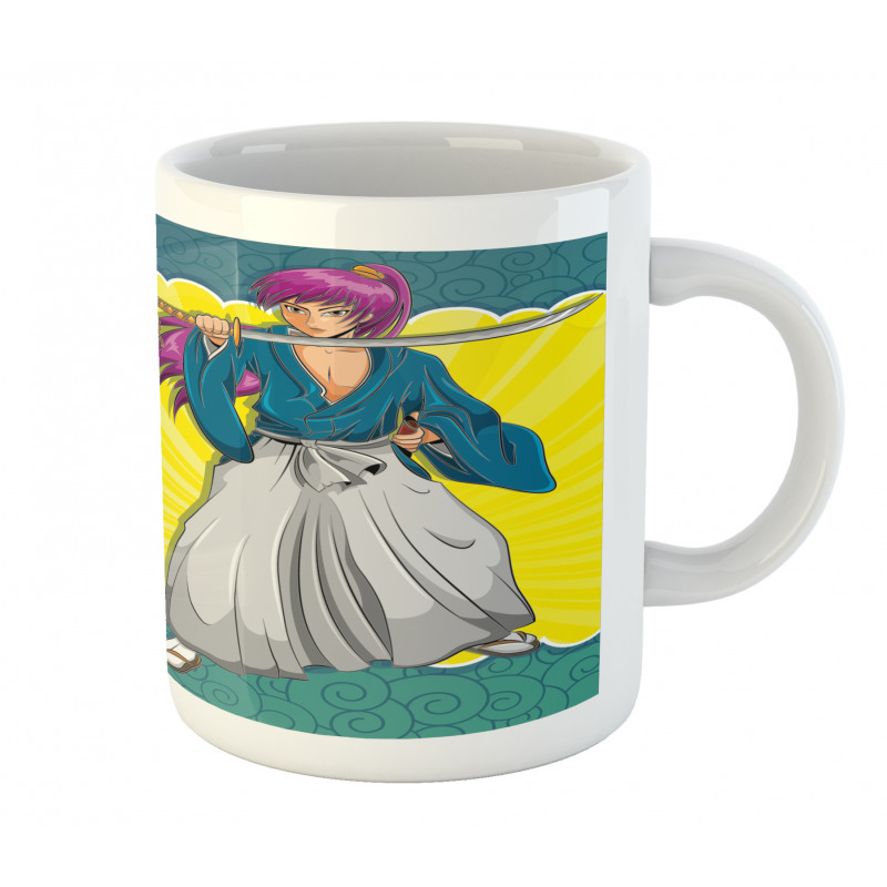 Manga Style Samurai Girl Mug