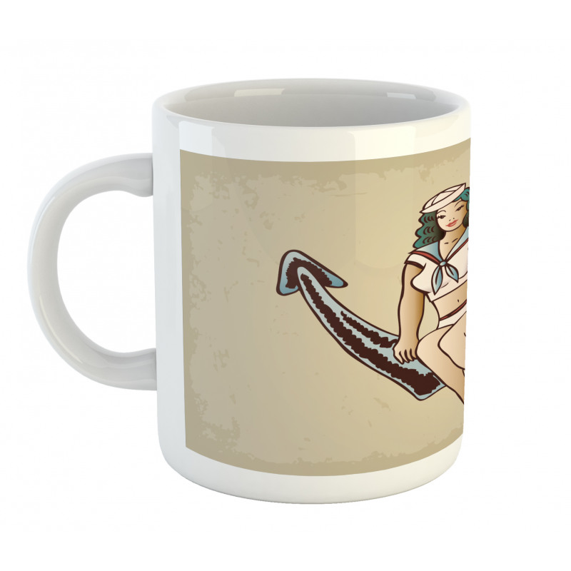 Sailor Pinup Girl Motif Mug