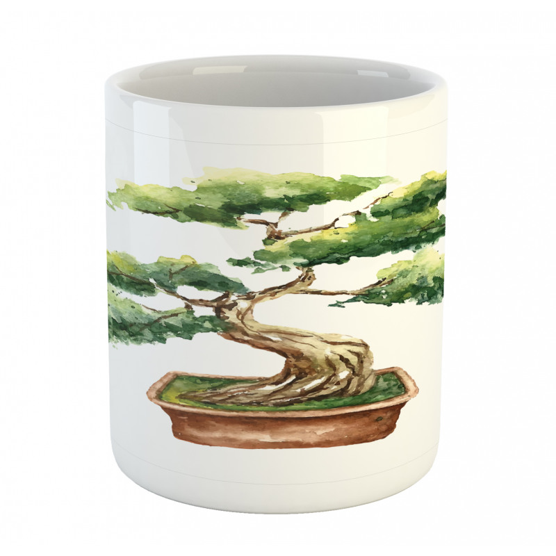 Watercolor Bonsai Hand Drawn Mug