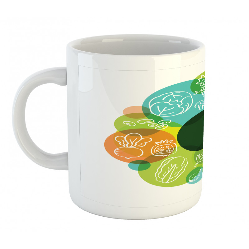 Doodle Vegan Pattern Mug