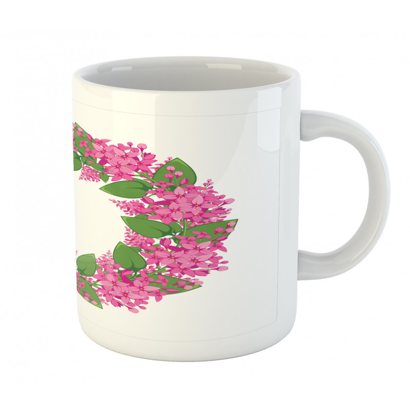 Pink Blossoms Wreath Mug