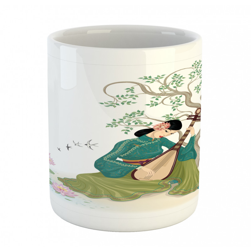 Woman Music Instrument Mug