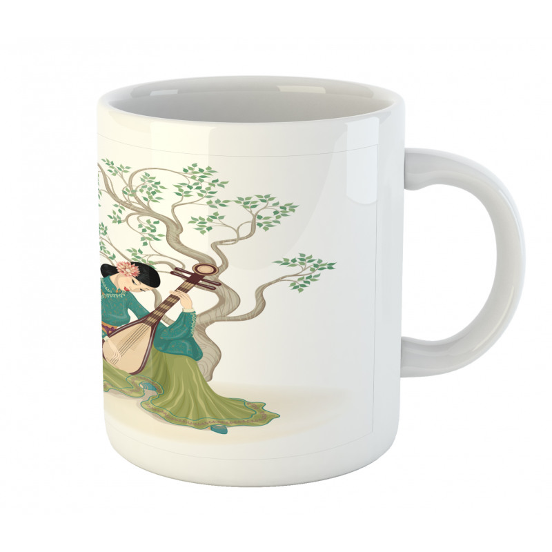 Woman Music Instrument Mug