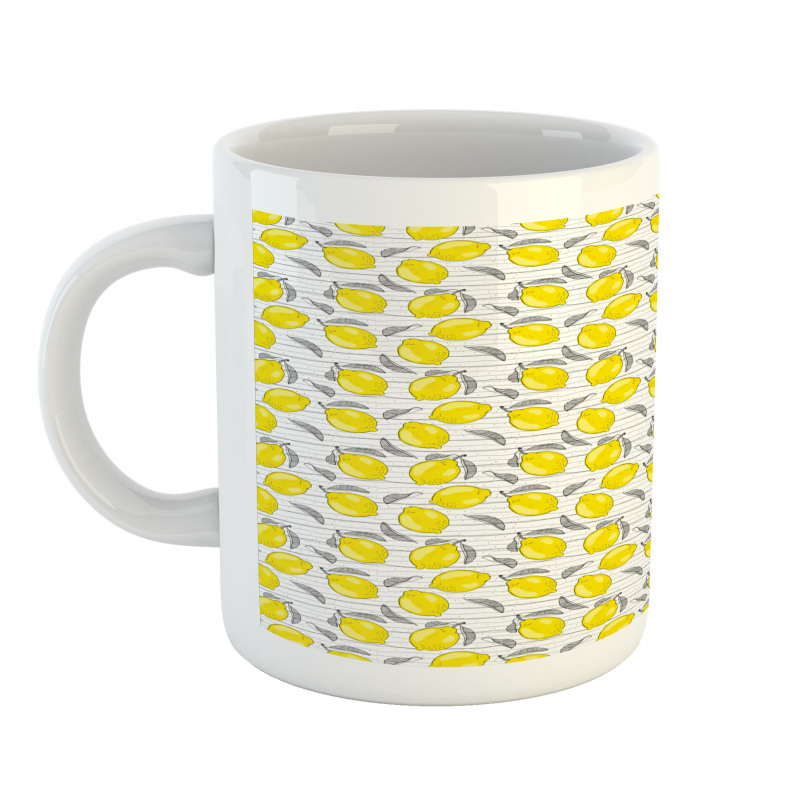 Sketched Lemon Pattern Mug