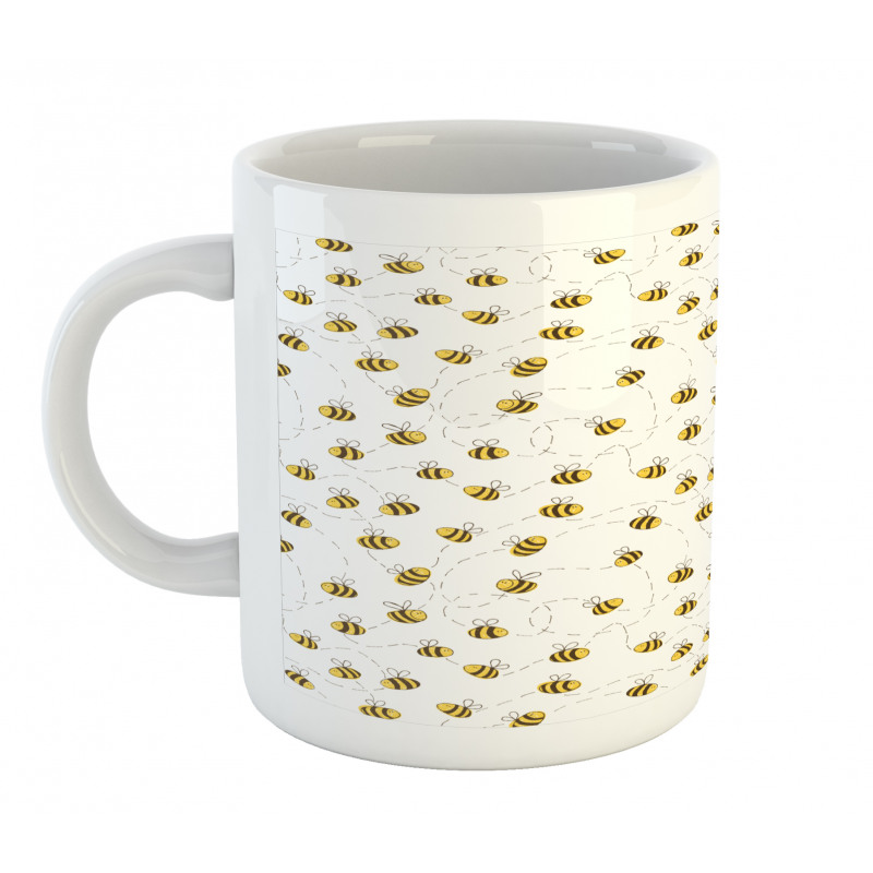 Simple Doodle Flying Bee Mug