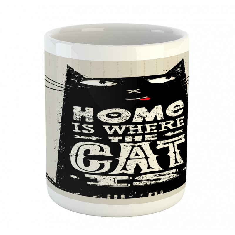 Black Cat Stained Mug