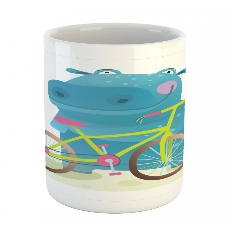 Hippo Child with Bicycle Mug