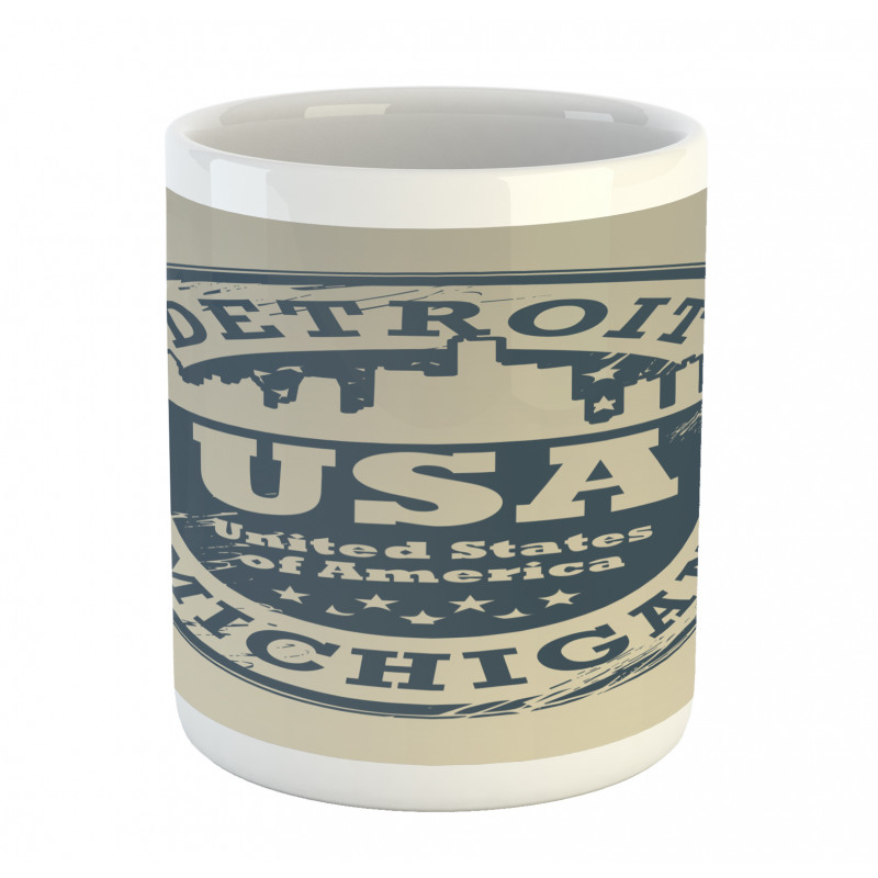 Detroit Michigan Stamp Mug