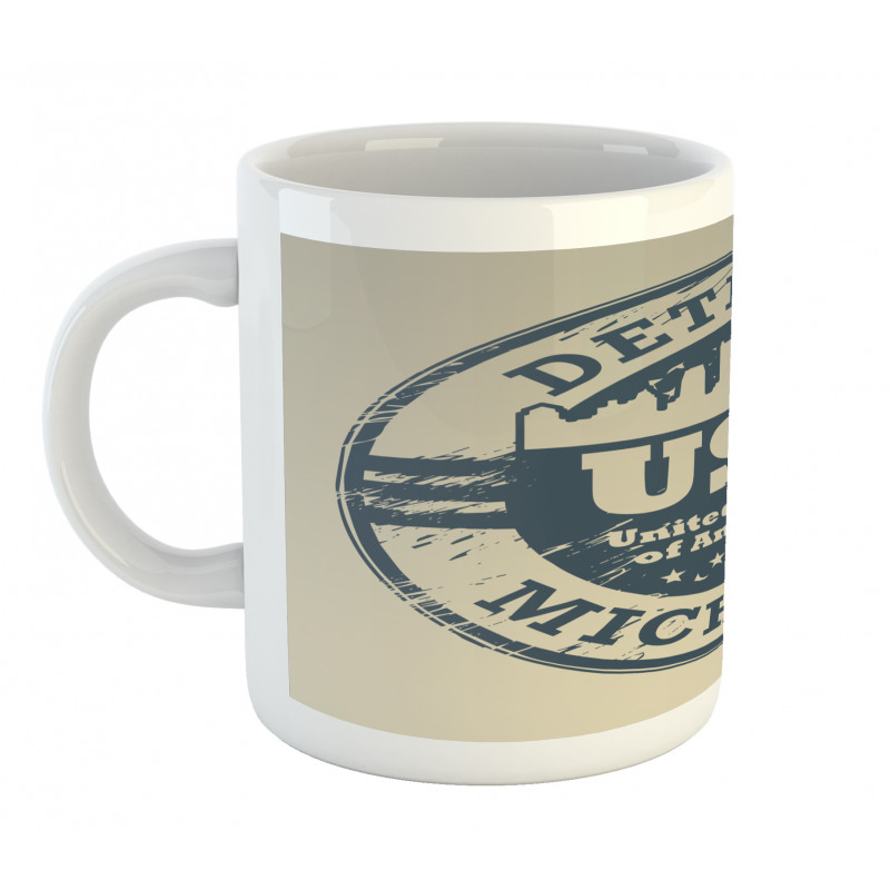 Detroit Michigan Stamp Mug