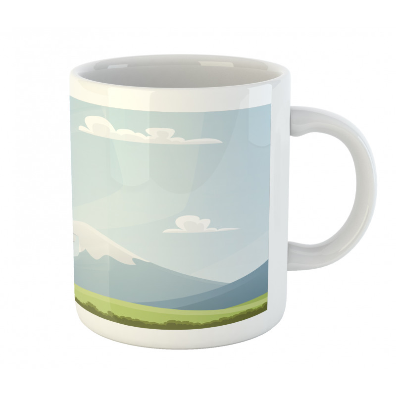 Cartoon Mountains Idyllic Mug